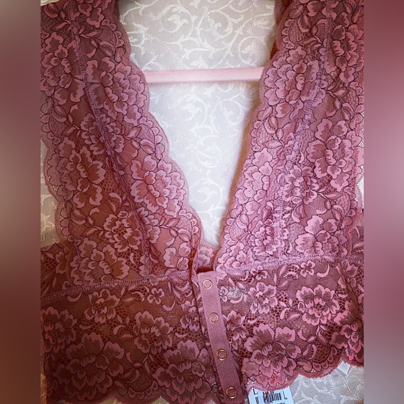NWT Intimately Free People FP Bralette rose pink lace small lace - crop top XS - Picture 17 of 17
